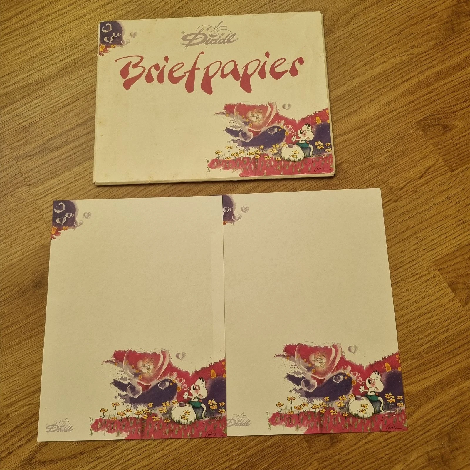 Diddl witte briefpapiermap + 2 briefpapier 39
